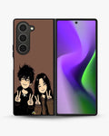 Creslia couple peace sign art phone case - couple peace sign art phone case samsung galaxy z fold 6