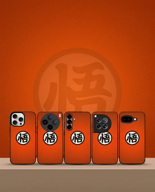 anime orange phone cases with a black and white symbol on an orange background general