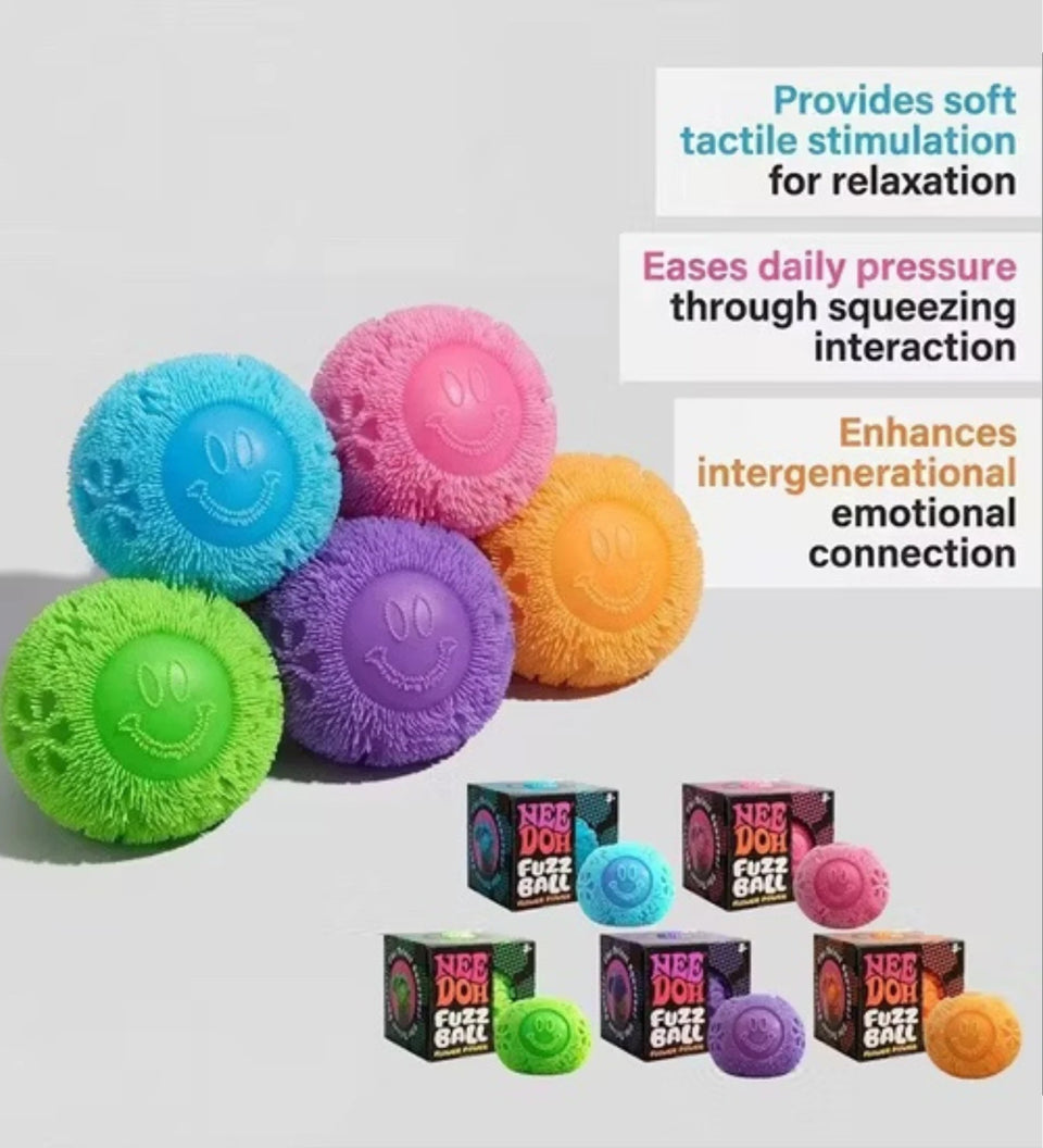 Fuzz Ball Squishy Stress Ball – Slow Rising Sensory Fidget Toy for Anxiety Relief | Adults & Kids
