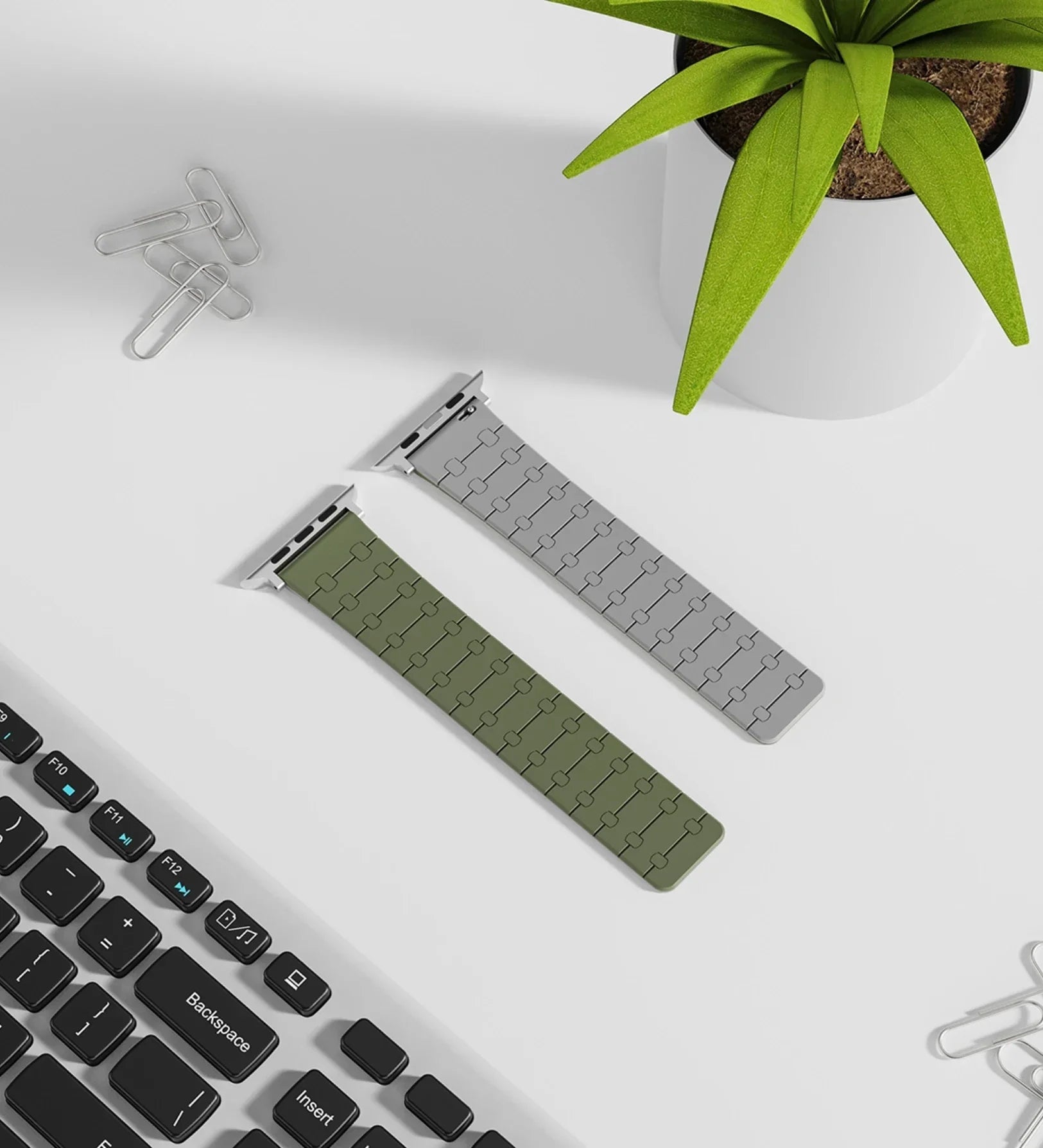 Creslia Magnetic Link Silicone Band for Apple Watch – Olive - Creslia