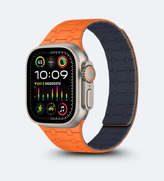 Creslia Magnetic Link Silicone Band for Apple Watch – Orange - Creslia