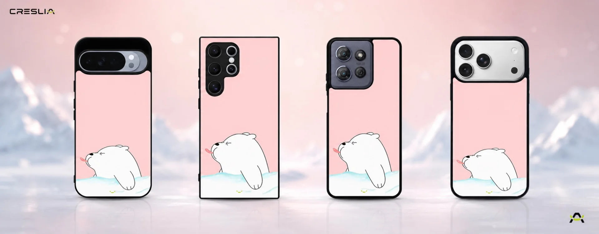 Creslia cute bear tongue pink case - cute bear tongue pink case desktop banner