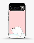 Cute Bear Tongue Out phone case on Google Pixel 9 Pro Xl - playful kawaii bear illustration by Creslia