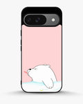 Cute Bear Tongue Out phone case on Google Pixel 9 - playful kawaii bear illustration by Creslia