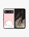 Creslia cute bear tongue pink case - cute bear tongue pink case google pixel fold