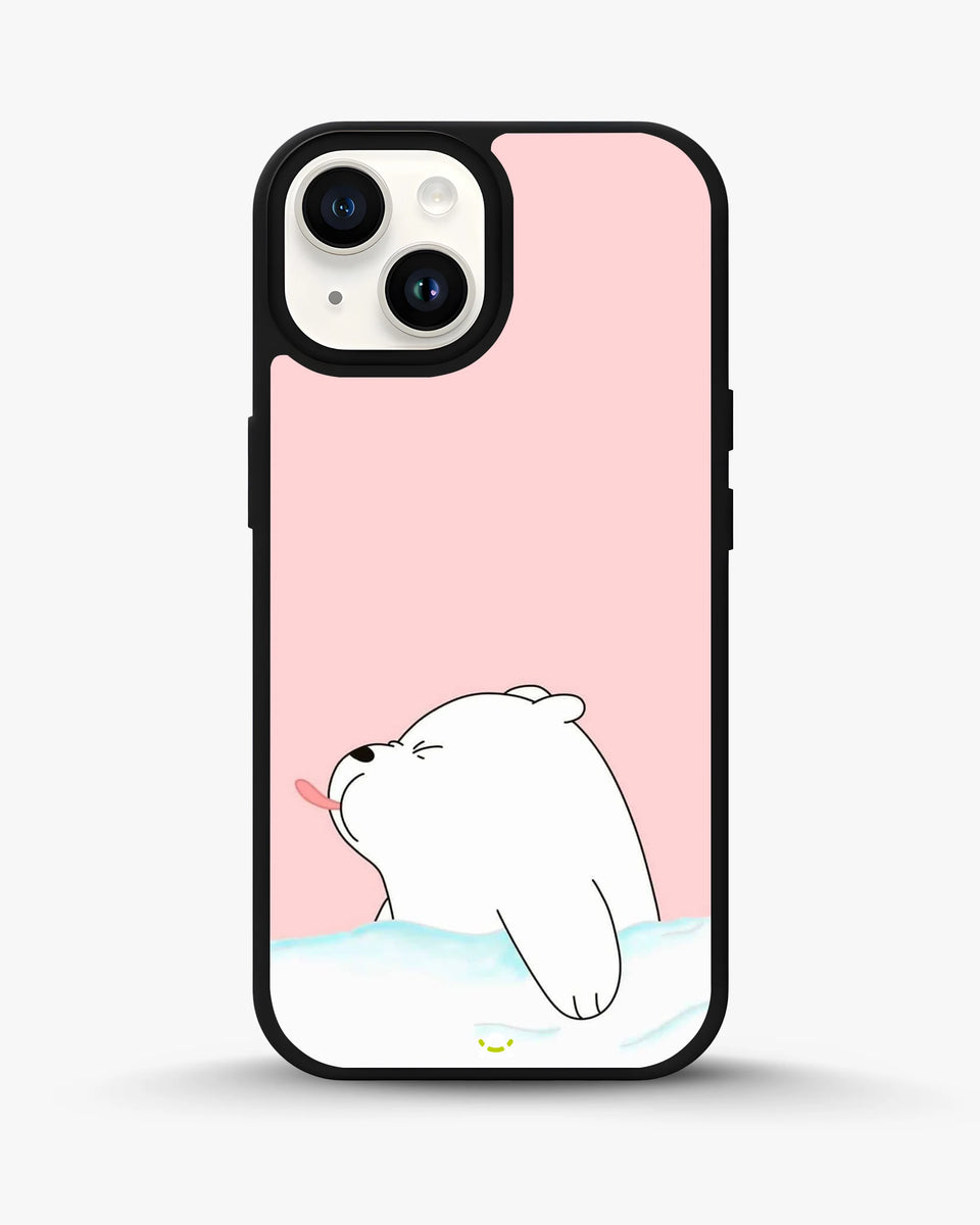 Creslia cute bear tongue pink case - cute bear tongue pink case iphone 15 plus