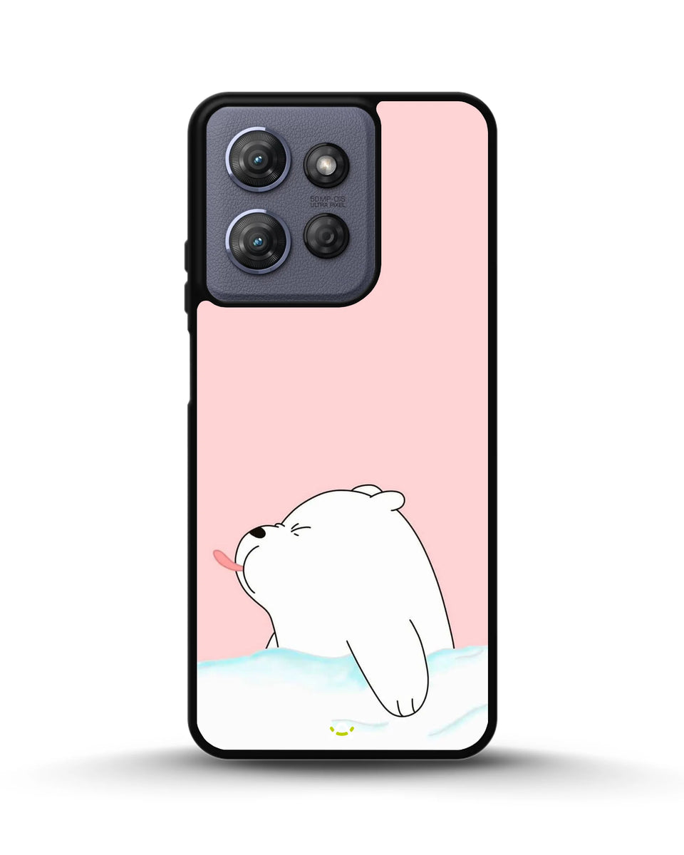 Creslia cute bear tongue pink case - cute bear tongue pink case moto g power 2025