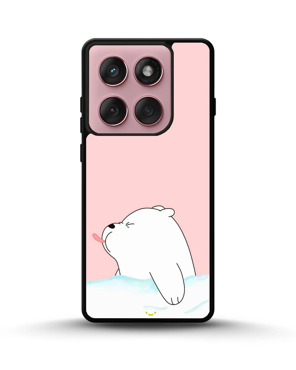 Creslia cute bear tongue pink case - cute bear tongue pink case motorola edge 2025