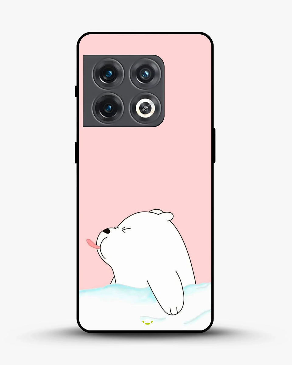 Cute Bear Tongue Out phone case on OnePlus 10 Pro - playful kawaii bear illustration by Creslia
