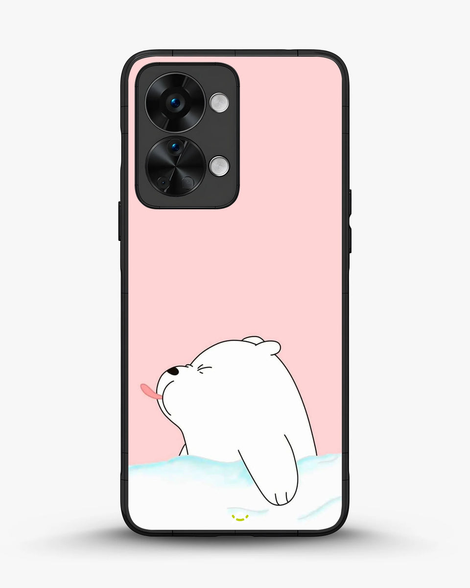 Creslia cute bear tongue pink case - cute bear tongue pink case oneplus nord 2t