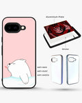 Cute Bear Tongue Out phone case construction specs for Pixel - aluminum plate, anti-skid, anti-dust, anti-shock callouts