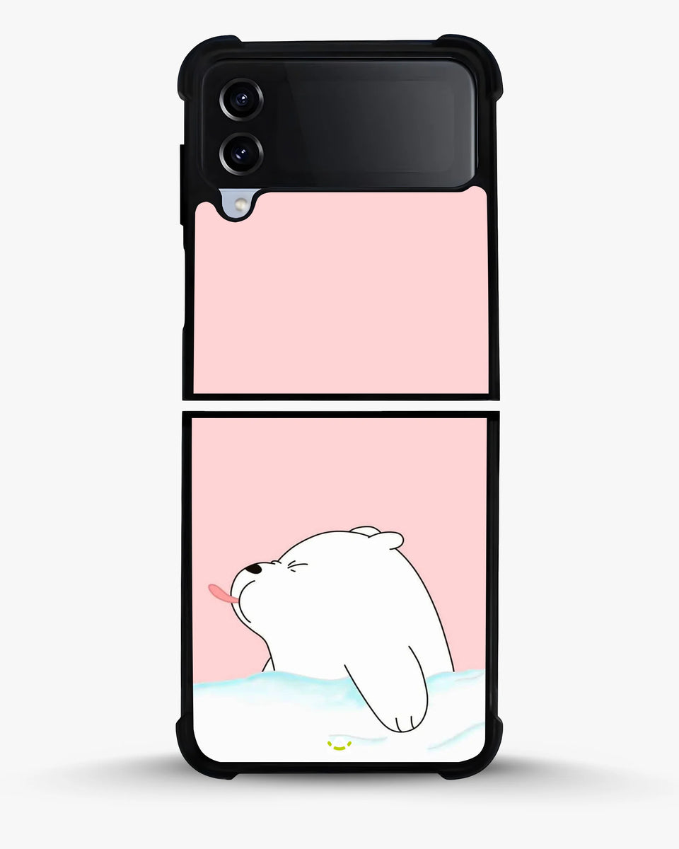 Creslia cute bear tongue pink case - cute bear tongue pink case samsung galaxy z flip 4