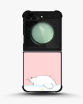 Creslia cute bear tongue pink case - cute bear tongue pink case samsung galaxy z flip 6