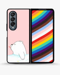 Creslia cute bear tongue pink case - cute bear tongue pink case samsung galaxy z fold 4