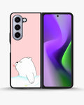Creslia cute bear tongue pink case - cute bear tongue pink case samsung galaxy z fold 5