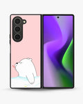 Creslia cute bear tongue pink case - cute bear tongue pink case samsung galaxy z fold 6