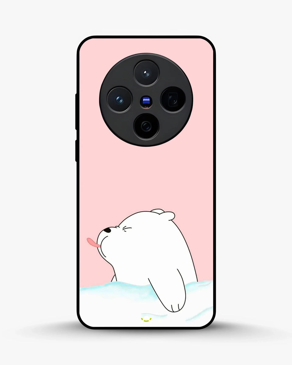 Cute Bear Tongue Out phone case on Vivo X200 - playful kawaii bear illustration by Creslia