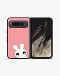 Creslia cute bunny face phone case - cute bunny face phone case google pixel fold