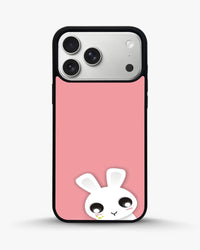 Cute Bunny Face Phone Case - Kawaii Pink & White Print for iPhone, Samsung, Pixel, OnePlus & Vivo
