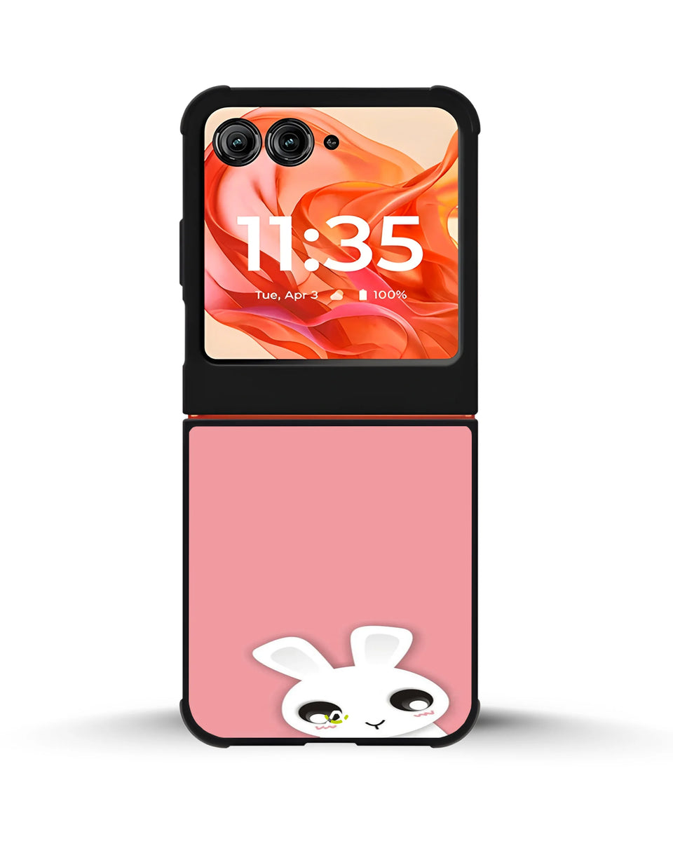 Creslia cute bunny face phone case - cute bunny face phone case motorola razr 2025