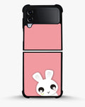 Creslia cute bunny face phone case - cute bunny face phone case samsung galaxy z flip 4