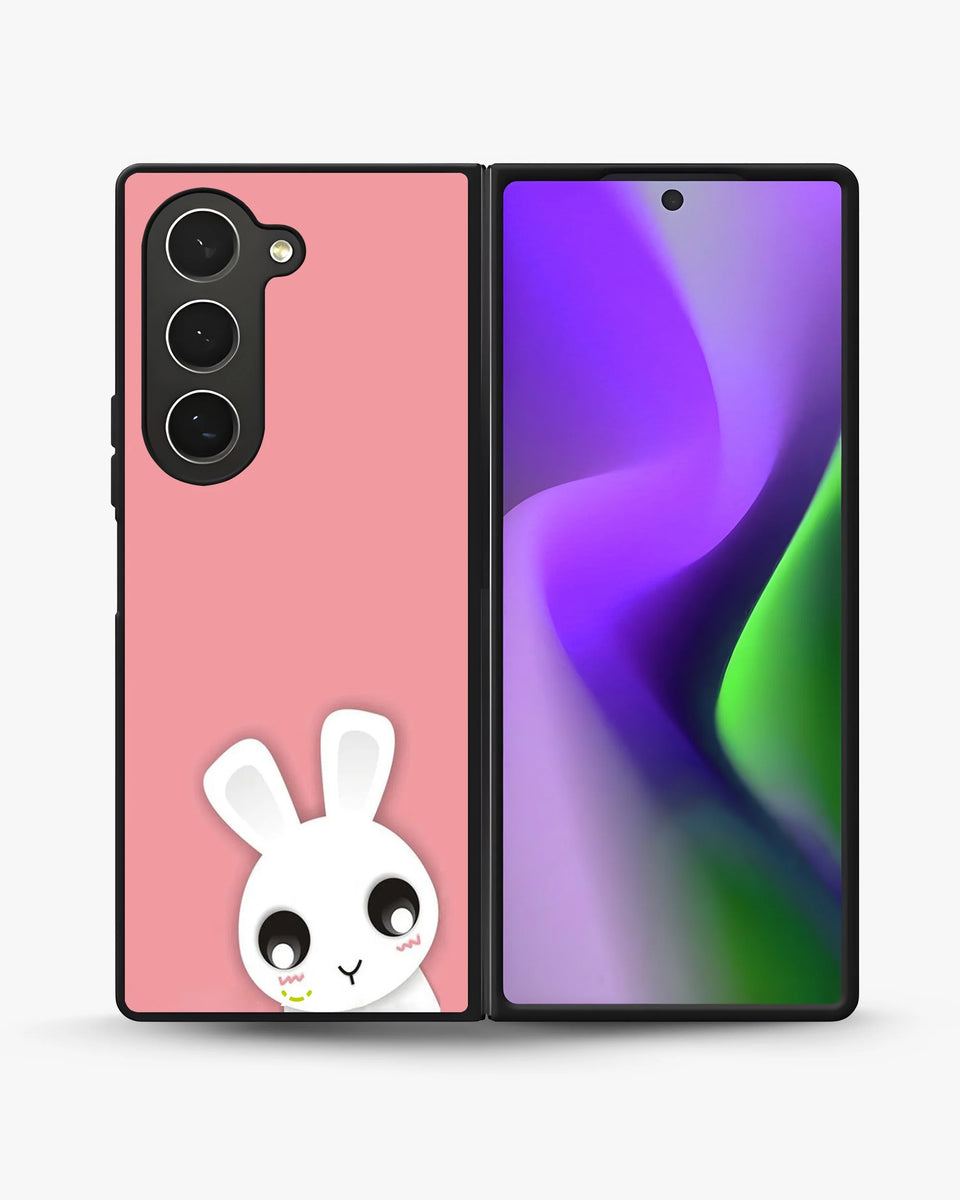 Creslia cute bunny face phone case - cute bunny face phone case samsung galaxy z fold 6