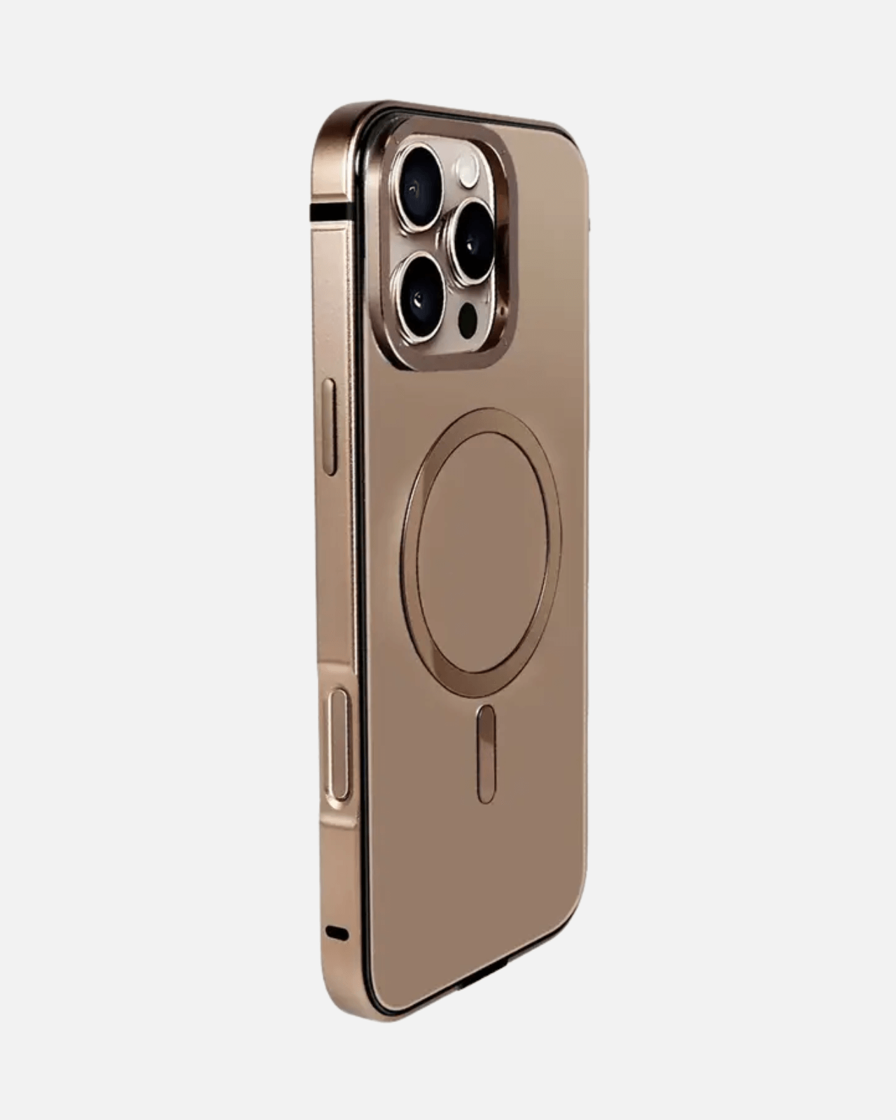 Desert Titanium MagSafe case for iPhone 16 Pro Max showcasing sleek design and MagSafe compatibility.