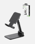 Esoulk EH40 adjustable foldable mobile and tablet stand in black with packaging, perfect for 4 to 8-inch devices.