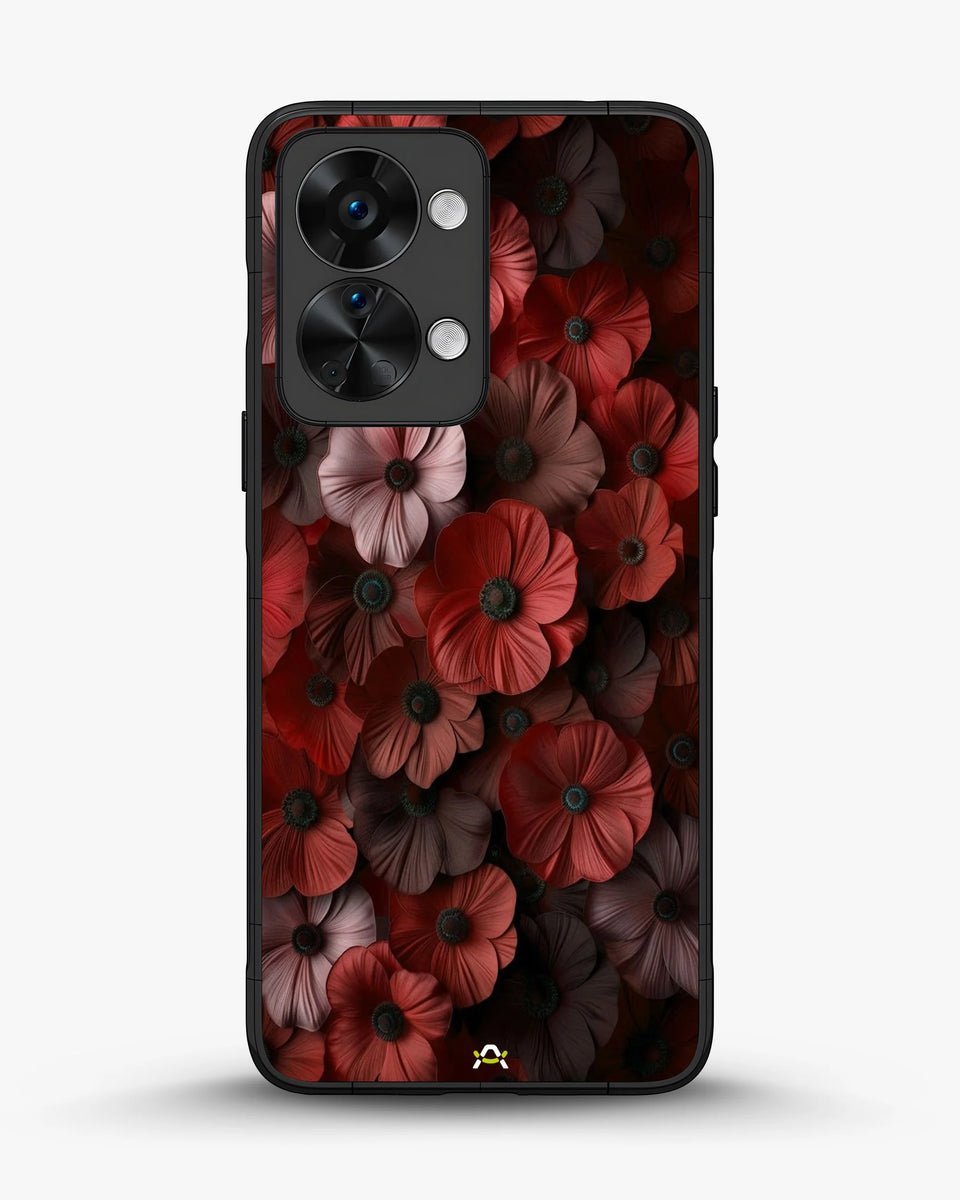 Creslia floral phone case red - floral phone case red oneplus nord 2t