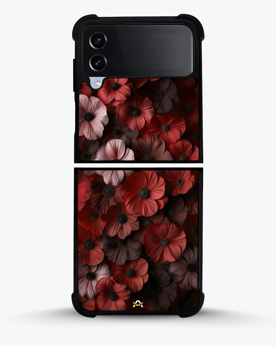 Creslia floral phone case red - floral phone case red samsung galaxy z flip 4