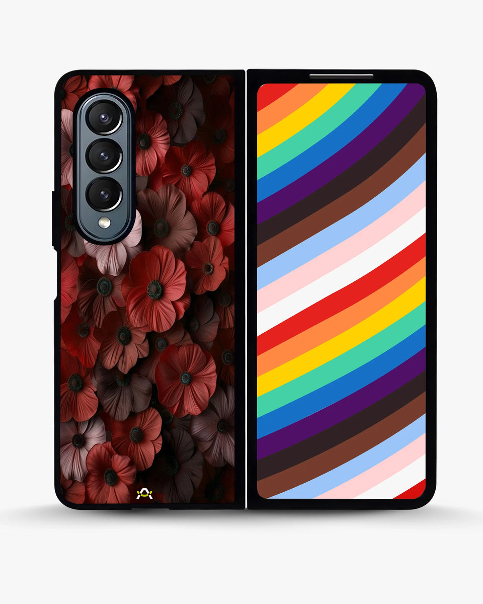 Creslia floral phone case red - floral phone case red samsung galaxy z fold 4