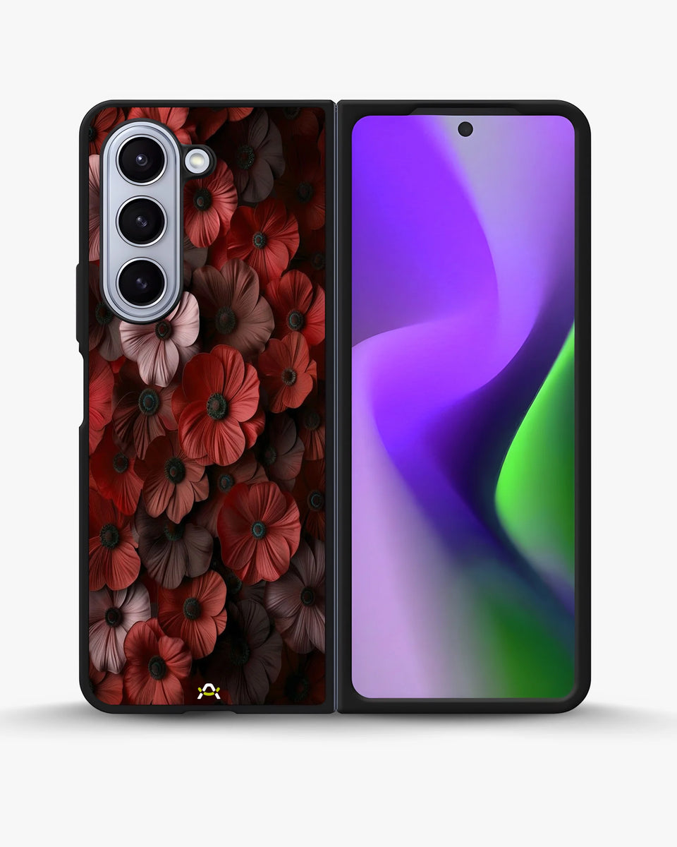 Creslia floral phone case red - floral phone case red samsung galaxy z fold 5