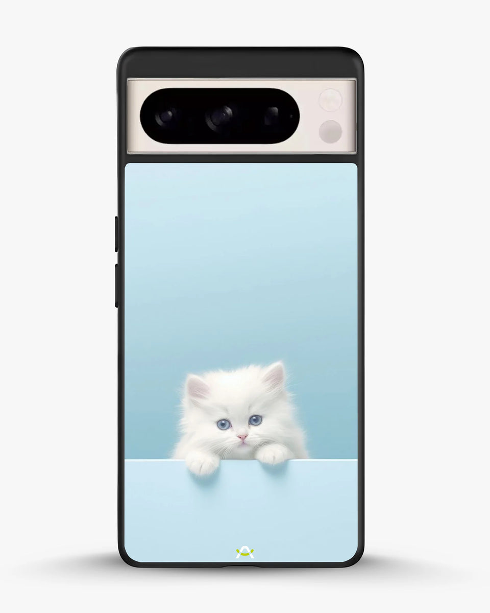 Creslia fluffy kitten face phone case - fluffy kitten face phone case google pixel 8 pro