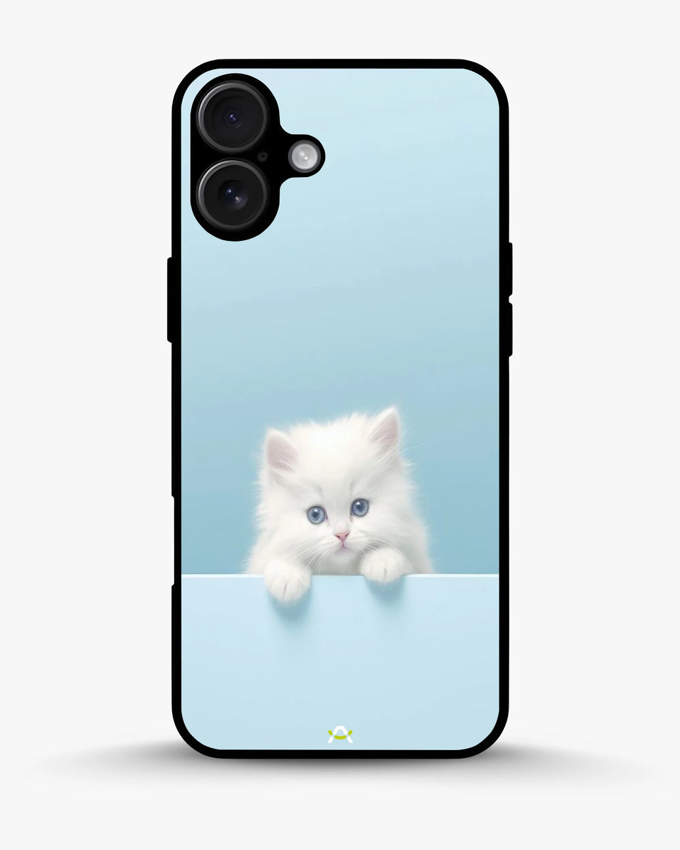Creslia fluffy kitten face phone case - fluffy kitten face phone case iphone 16 plus