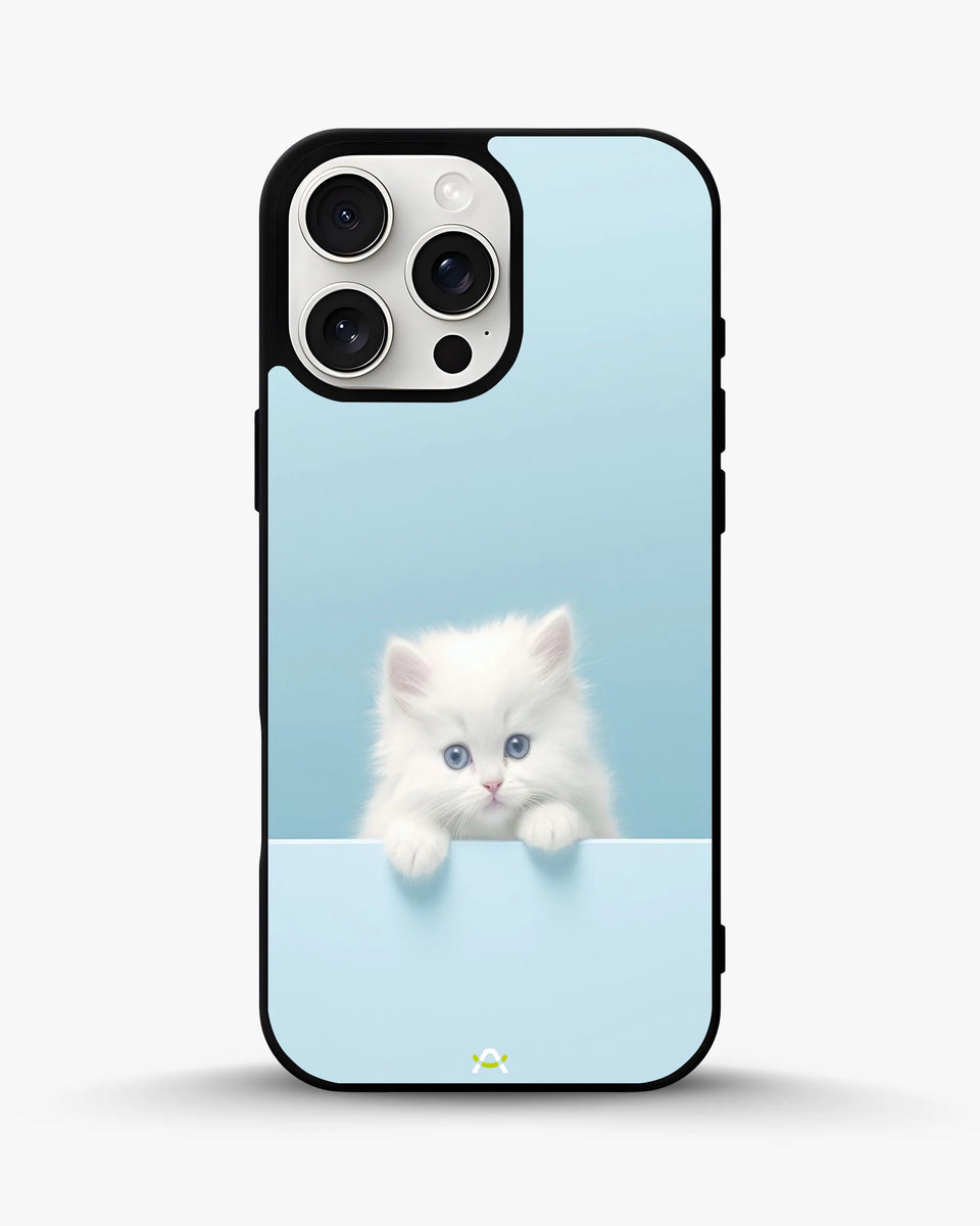 Creslia fluffy kitten face phone case - fluffy kitten face phone case iphone 16 pro