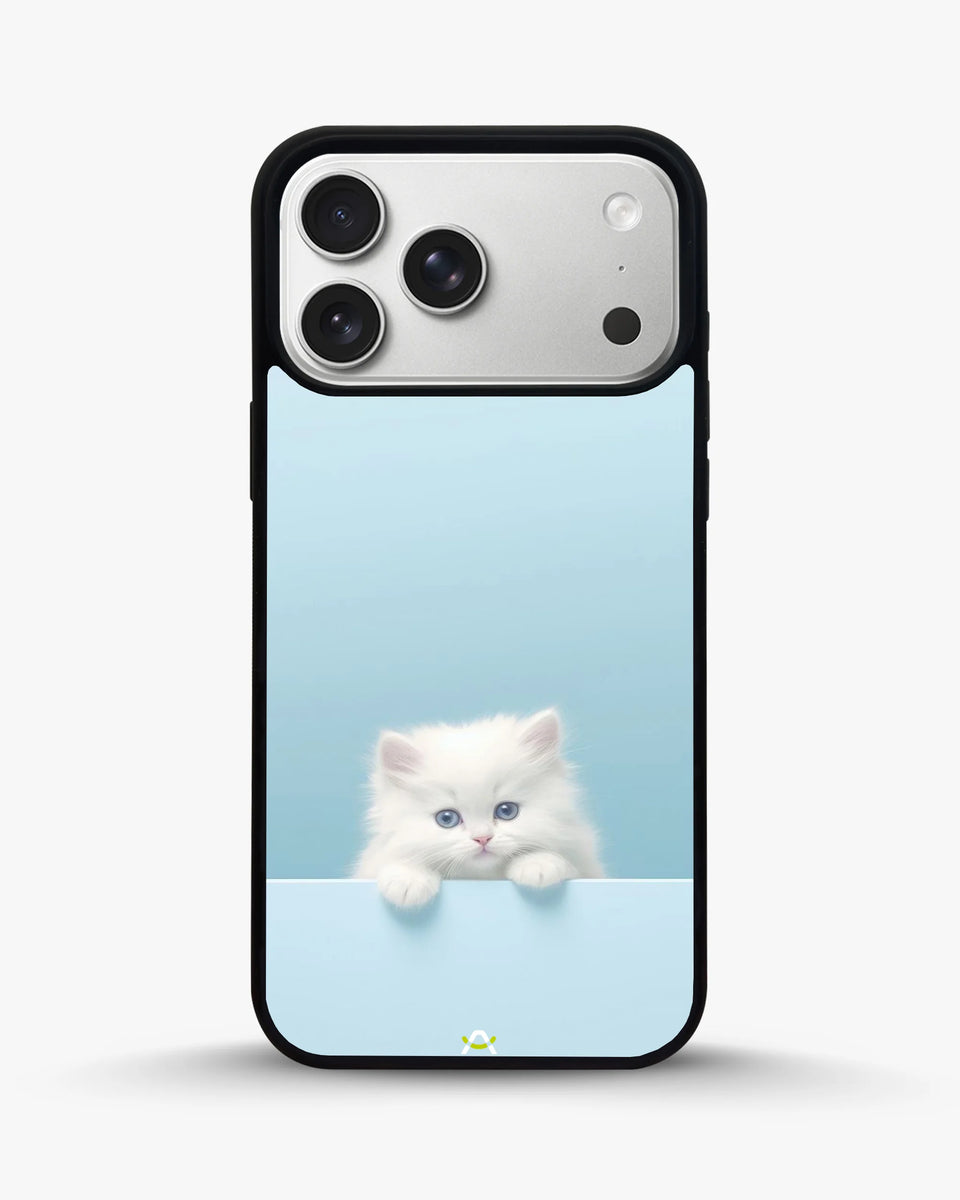 Creslia fluffy kitten face phone case - fluffy kitten face phone case iphone 17 pro