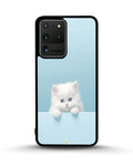 Creslia fluffy kitten face phone case - fluffy kitten face phone case samsung galaxy s20 ultra