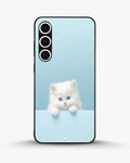 Creslia fluffy kitten face phone case - fluffy kitten face phone case samsung galaxy s24 plus