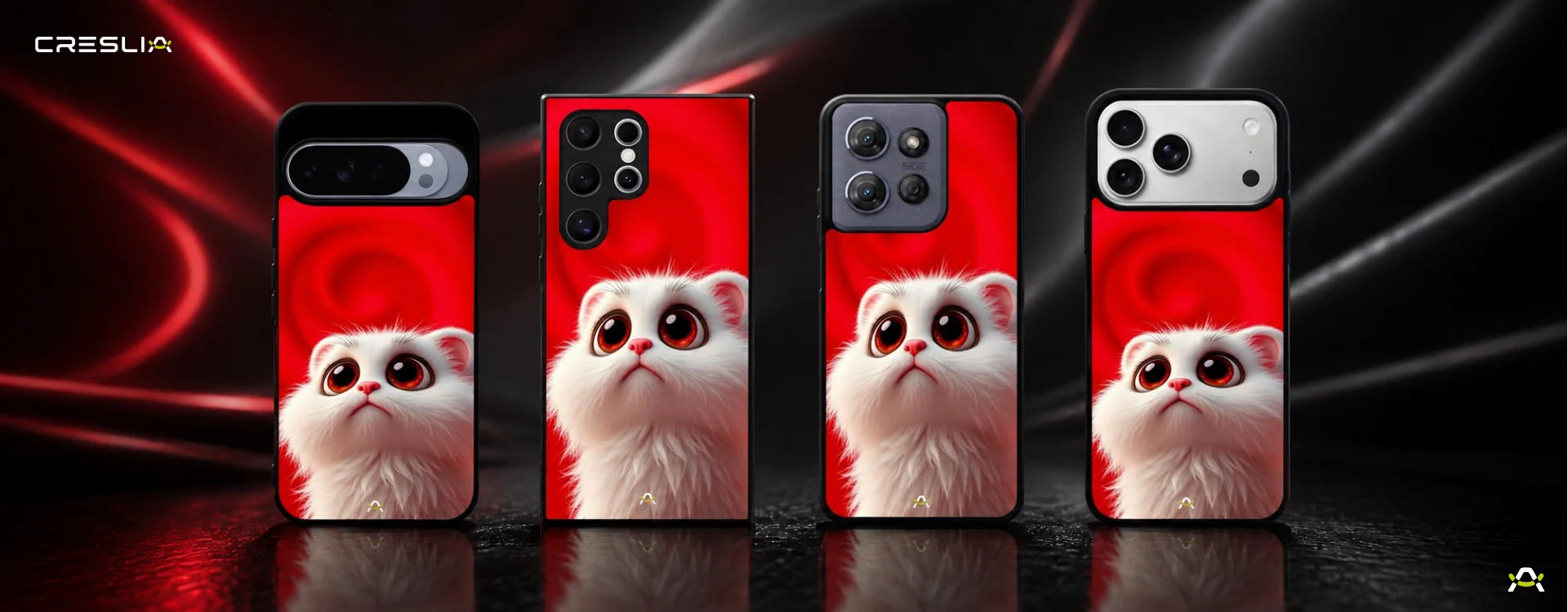 Creslia fluffy white cat phone case - fluffy white cat phone case desktop banner