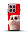 Creslia fluffy white cat phone case - fluffy white cat phone case motorola edge 2025