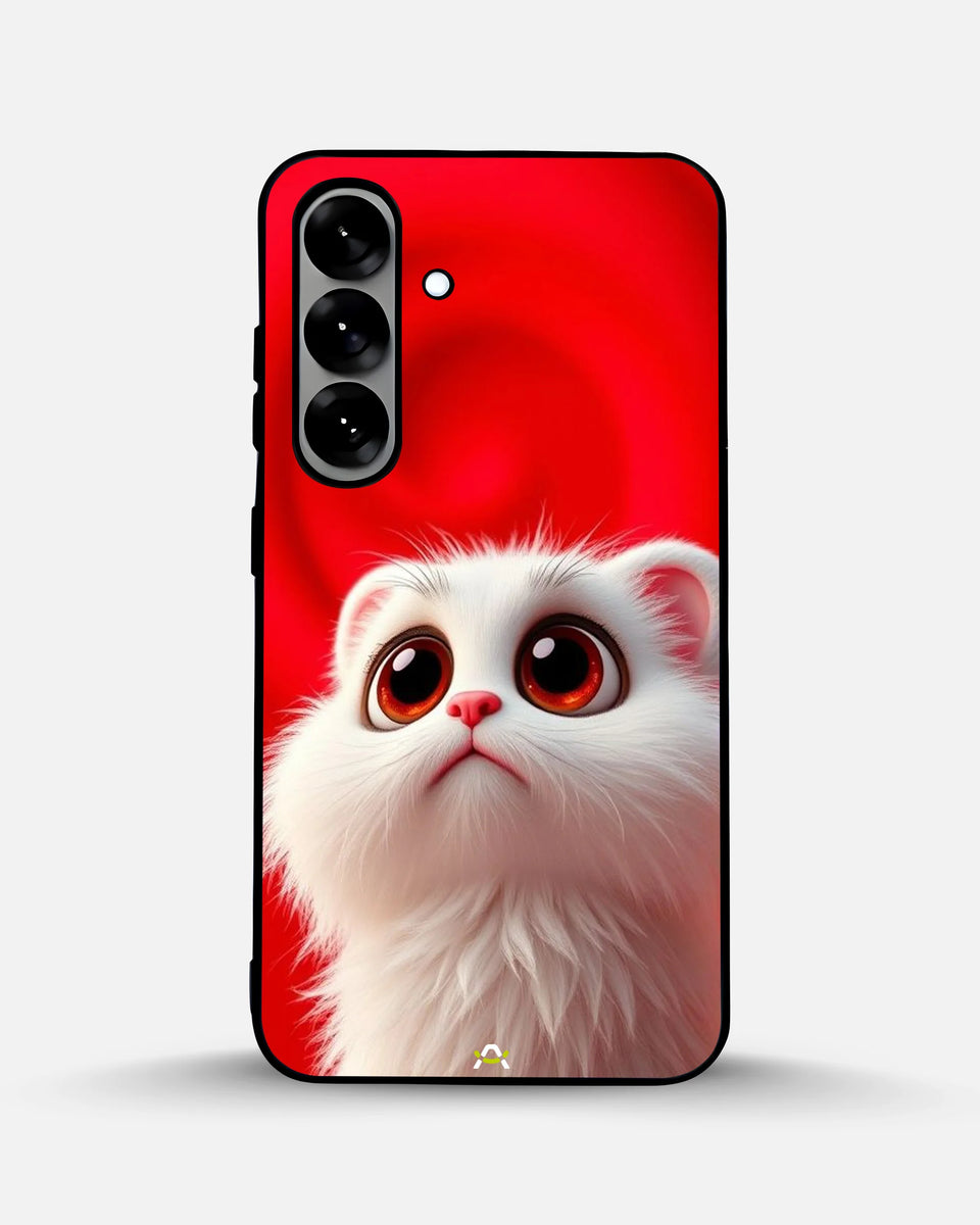 Creslia fluffy white cat phone case - fluffy white cat phone case samsung galaxy s25
