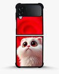 Creslia fluffy white cat phone case - fluffy white cat phone case samsung galaxy z flip 4