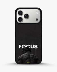 Focus Statue Phone Case - Bold Black Motivational Print for iPhone, Samsung, Pixel, OnePlus & Vivo