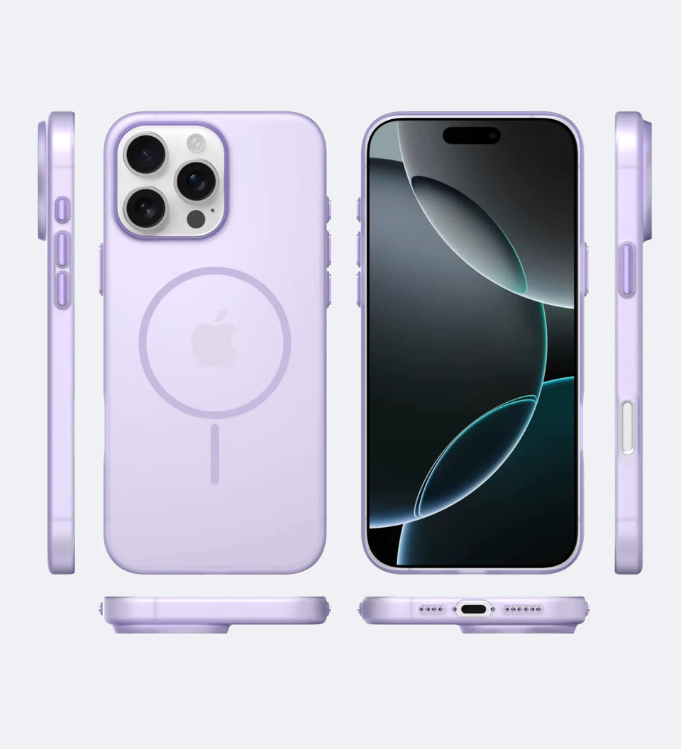 Frosted Ultra-Thin iPhone Case with MagSafe – Purple – side view