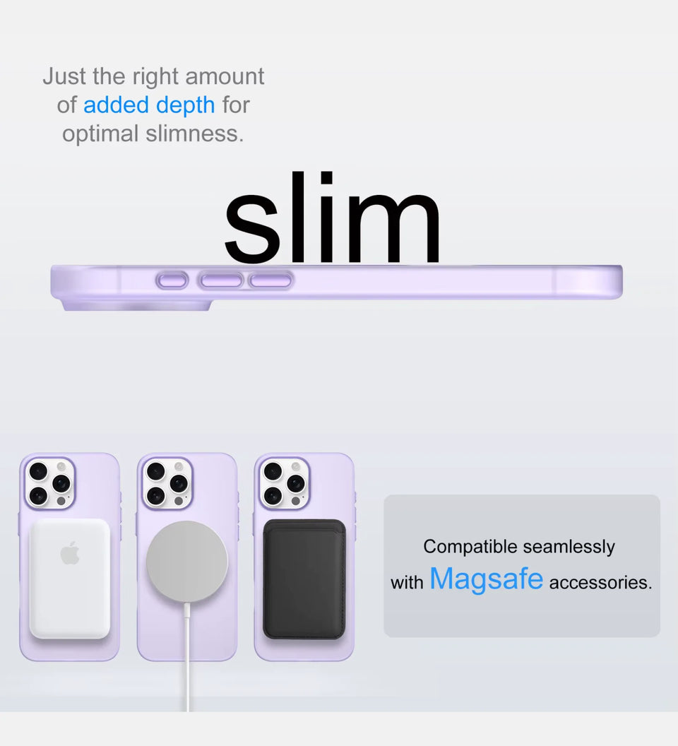 Frosted Ultra-Thin iPhone Case with MagSafe – Purple – packaging