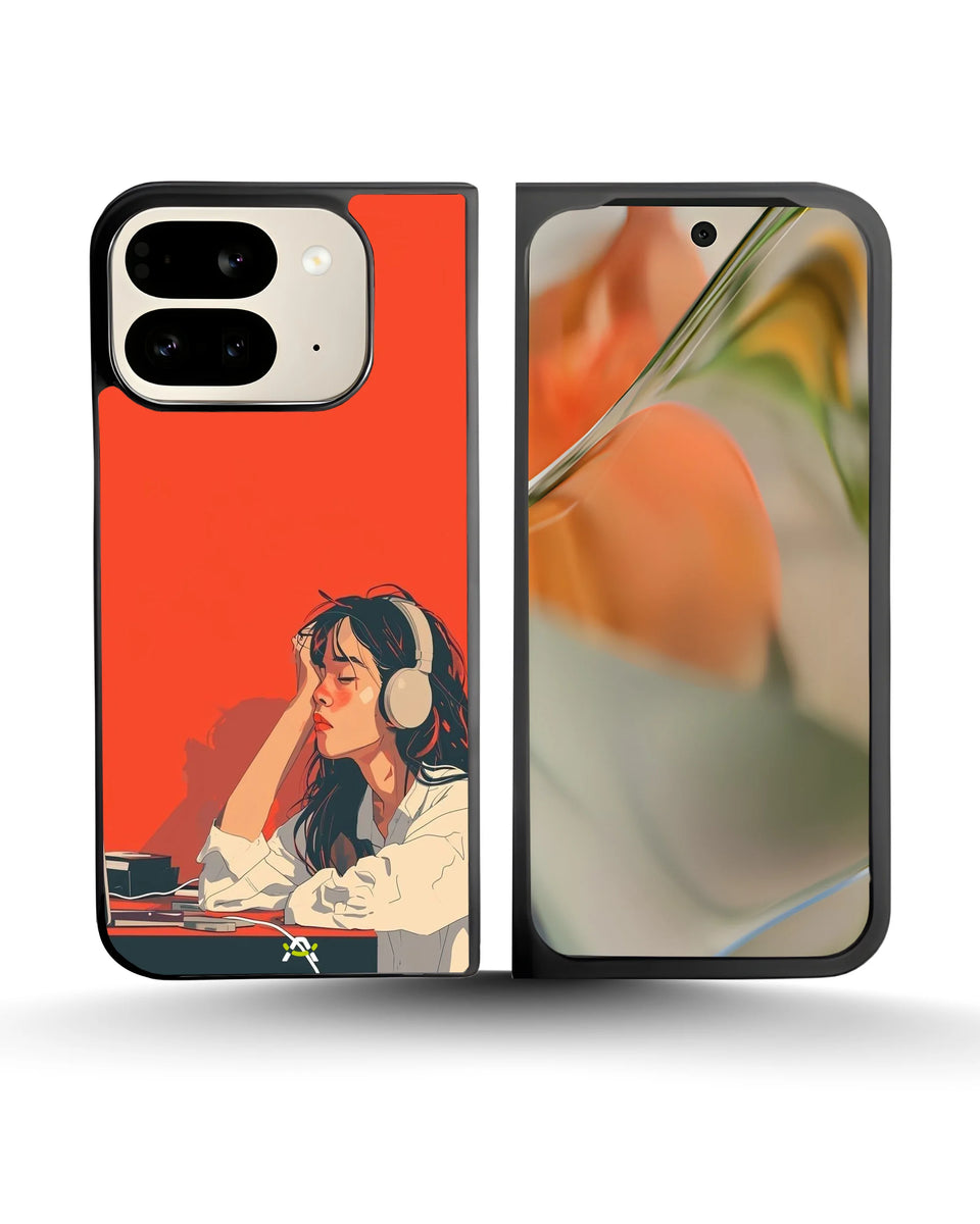 Creslia girl headphones art phone case - girl headphones art phone case google pixel 10 pro fold
