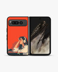 Creslia girl headphones art phone case - girl headphones art phone case google pixel fold