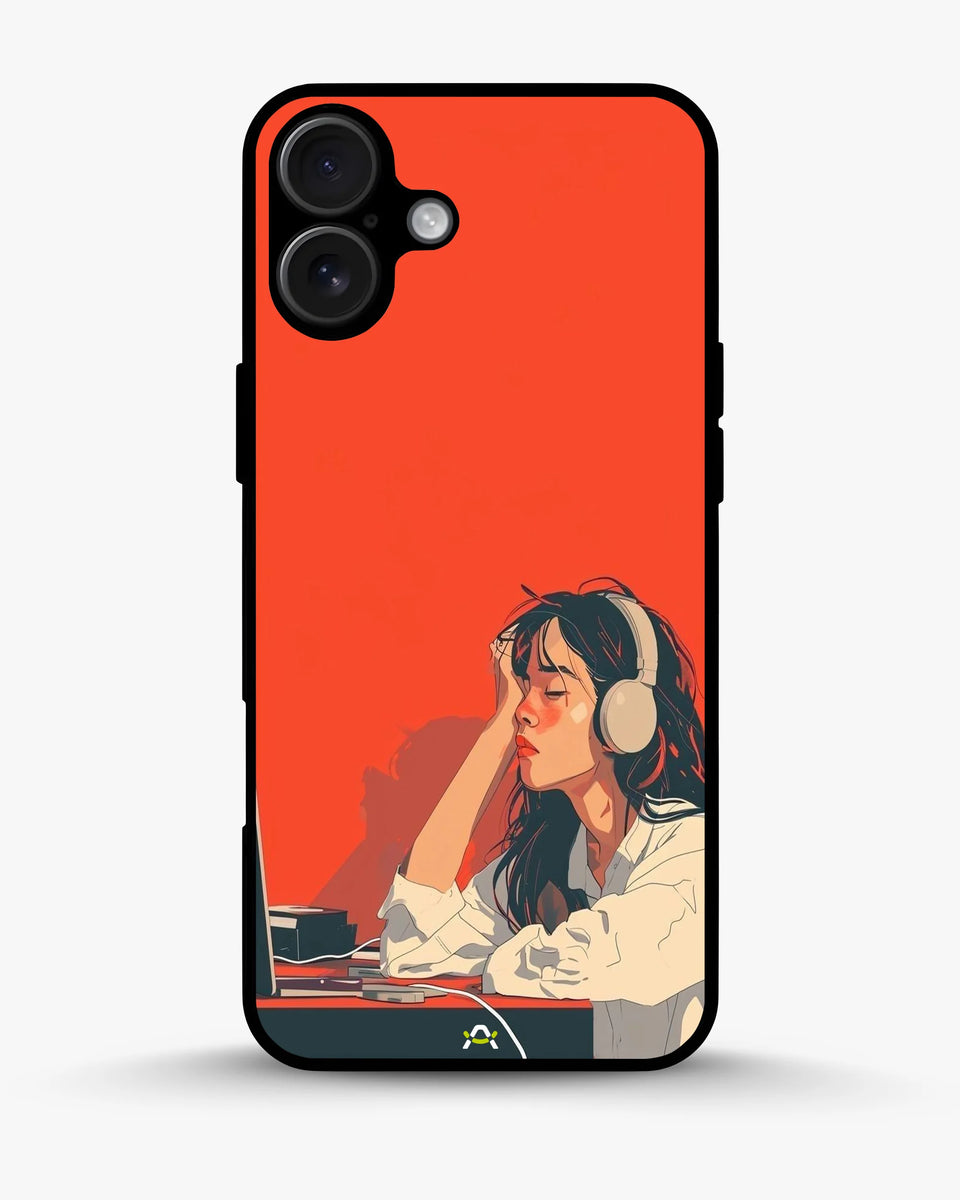 Creslia girl headphones art phone case - girl headphones art phone case iphone 16 plus