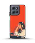 Creslia girl headphones art phone case - girl headphones art phone case moto g power 2025