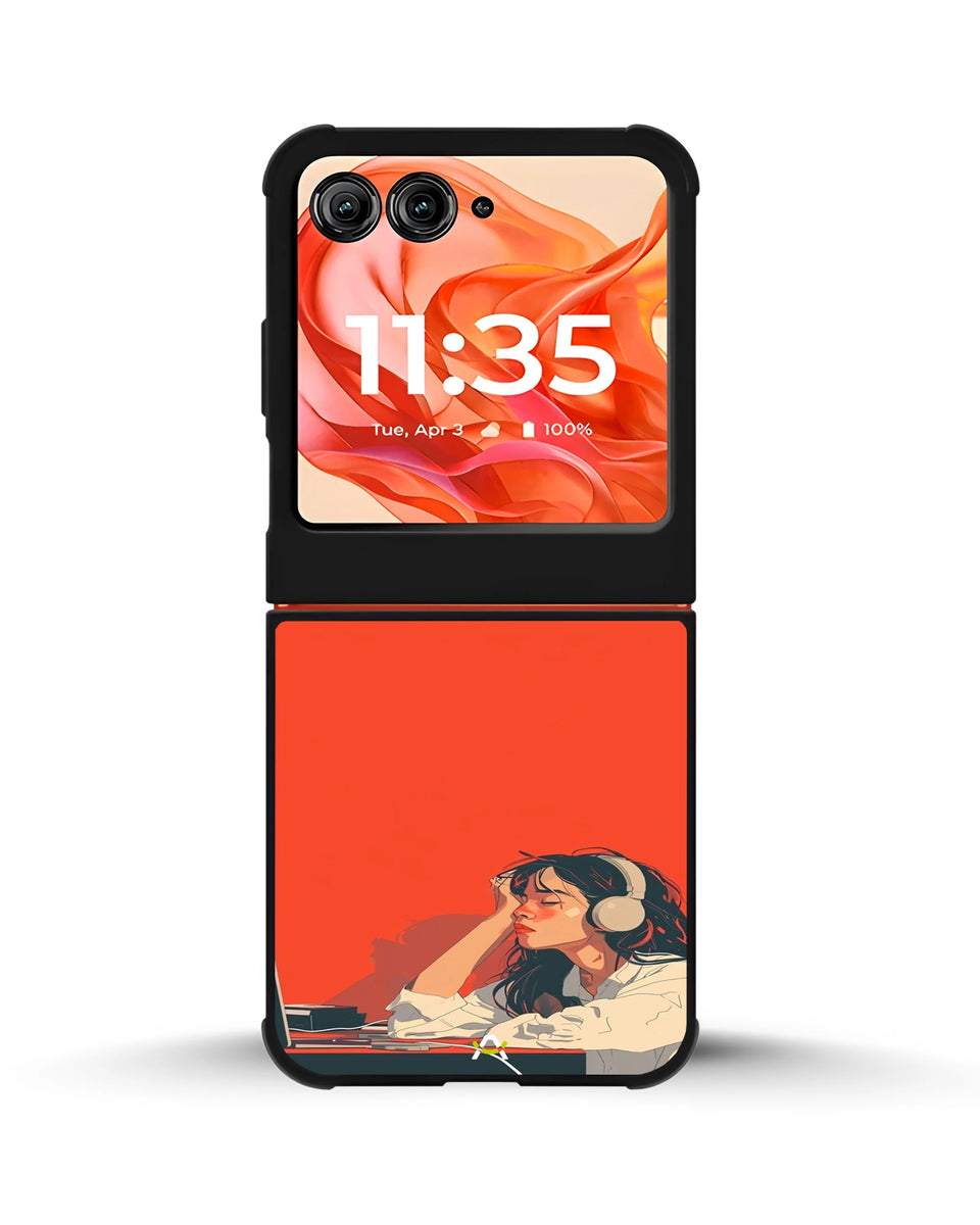 Creslia girl headphones art phone case - girl headphones art phone case motorola razr 2025